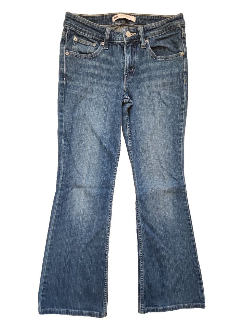 Vintage Levi 518 Superlow Boot Cut Jeans Womens 1 Juniors Blue Stretch Denim Y2K